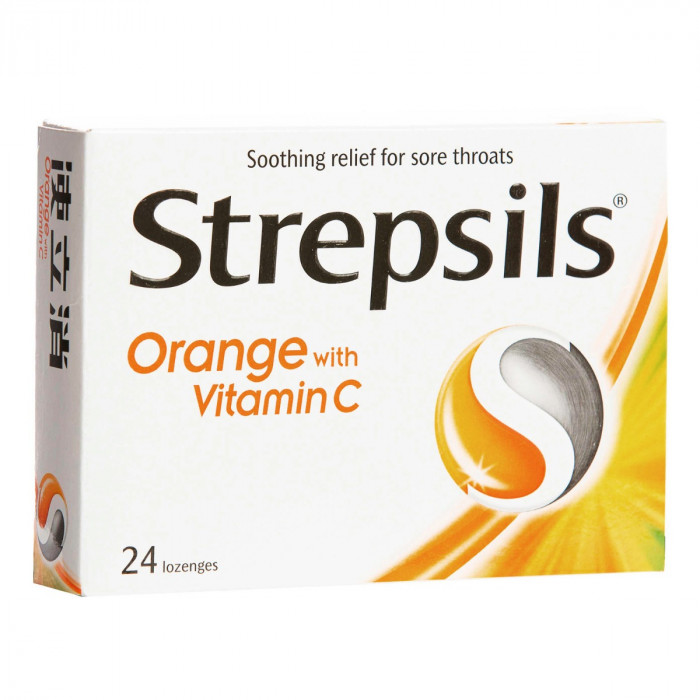 Strepsils Orange With Vitamin C Lozenges, 24s